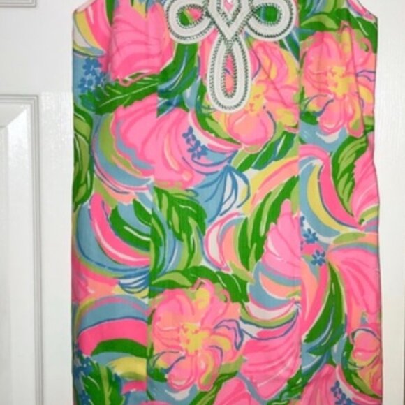 Lilly Pulitzer Tessa Shift Sz 00 Floral Multicol V Neck Embroid NWT FLASH SALE!! - Picture 3 of 9